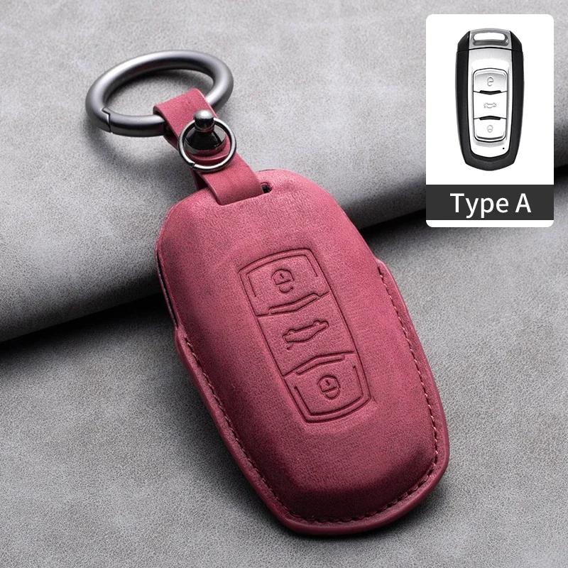 Leather Car Remote Key Case Cover for Geely for Geely Coolray X6 X7 EX7 Emgrand Global Hawk GX7 Kulrey GT GC9 Atlas Boyue NL3