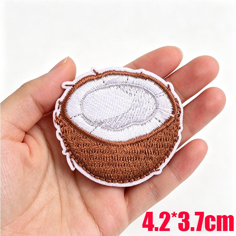 2026 Cartoon Summer Tropical Style Embroidered Patches Coconut Shell Hat Slippers Patch Iron On Patches For Clothing Decoration