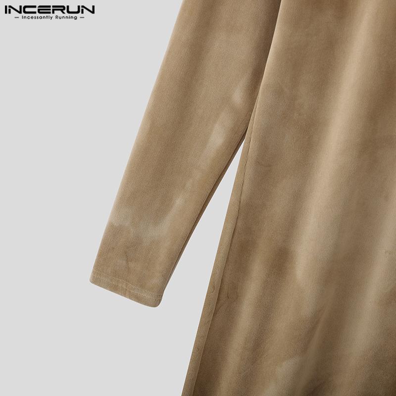 INCERUN Podzim Zima Pánské Kulatý Výstřih Dlouhý Rukáv Nepravidelné Vysoké Rozparky Dlouhé Topy Svetry