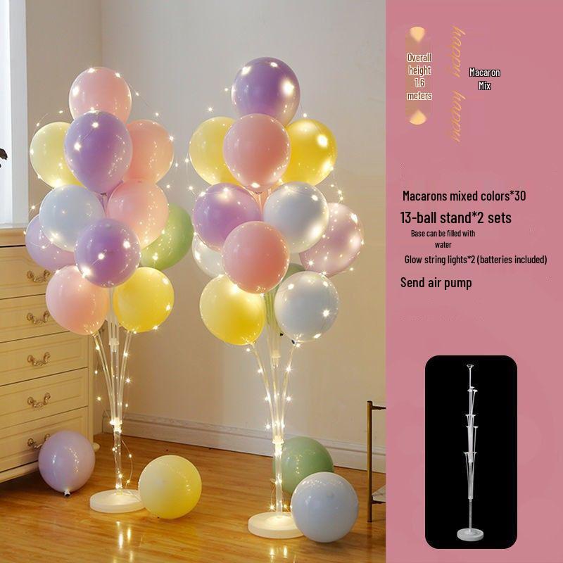 Glow-in-the-Dark Floor Balloons for Birthdays & Anniversaries, New Year’s Movable Stand