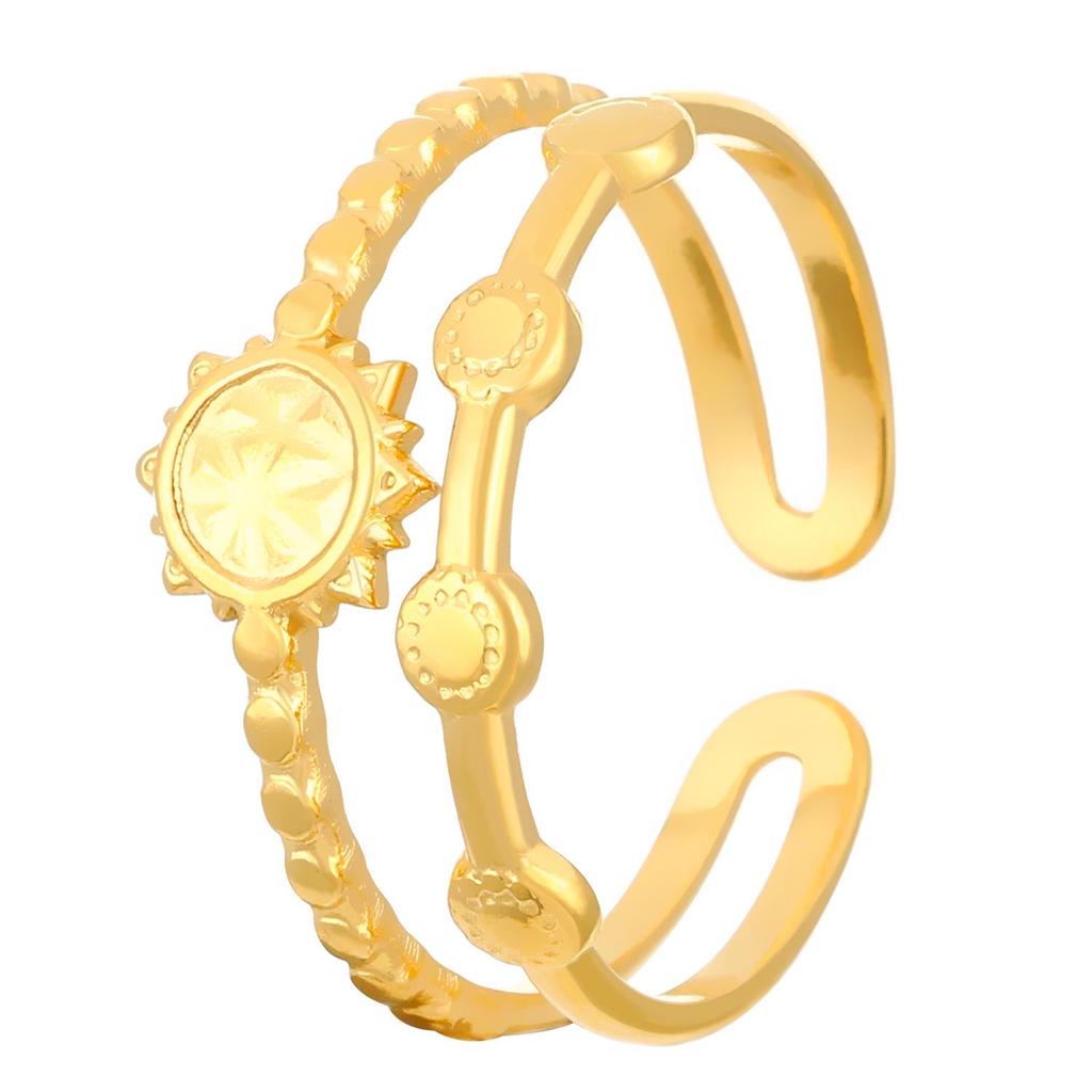 High-End Edelstahl Blumen- & Seestern Offener Ring für Damen