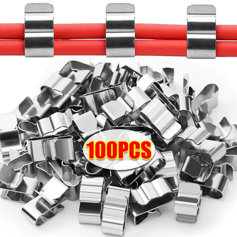 Metal Solar Panel Cable Clips Stainless Steel Photovoltaic Wire Clip for PV Solar Trailer Electrical Cable Management Clamps