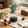 Creative Hand-Painted Ceramic Pour-Over Coffee Maker Set with Glass Server