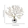 Coral Branch Sculpture with Spherical Base Reflective for Entryway
