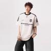 QOTRIOCK American Striped Letter Print Short Sleeve T-shirt