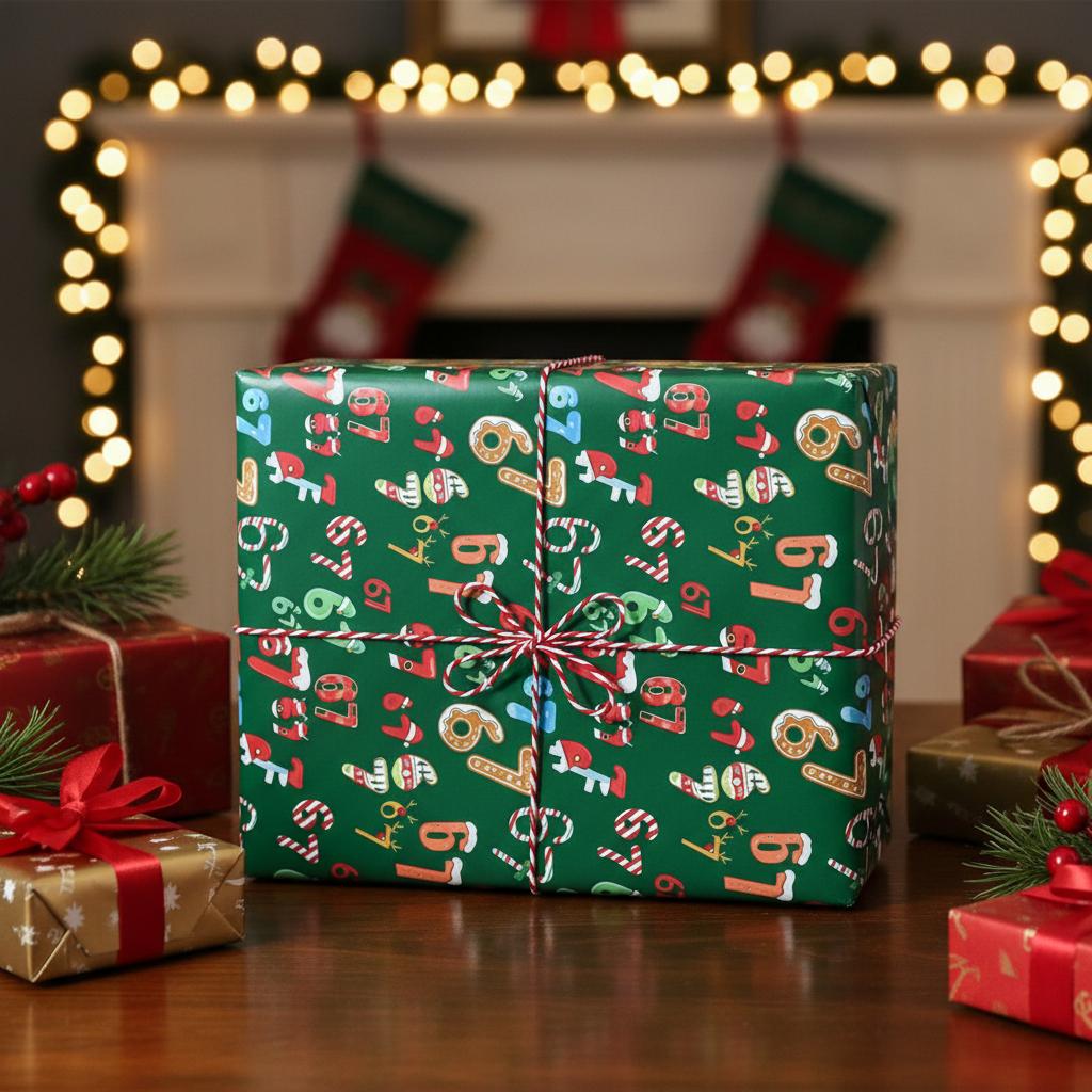 67 Meme Christmas Gift Wrap 90cm Long Roll 50cm Width Fun Holiday Party Present Wrapping Paper For Family Office Small Gift Shop