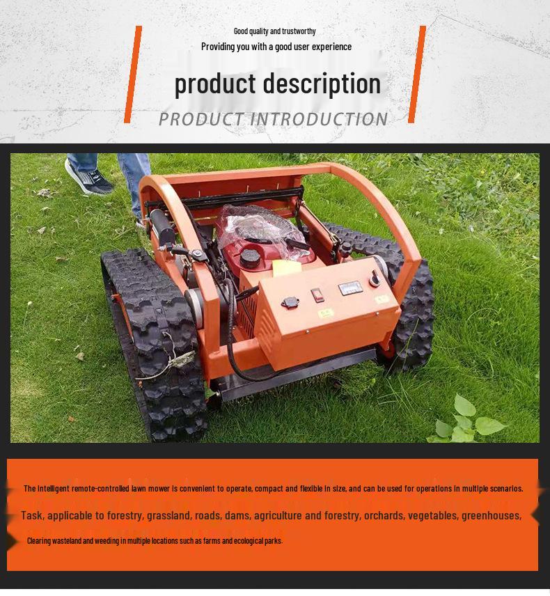 Long-Distance Remote Control Crawler Mower for Lawn and Orchard