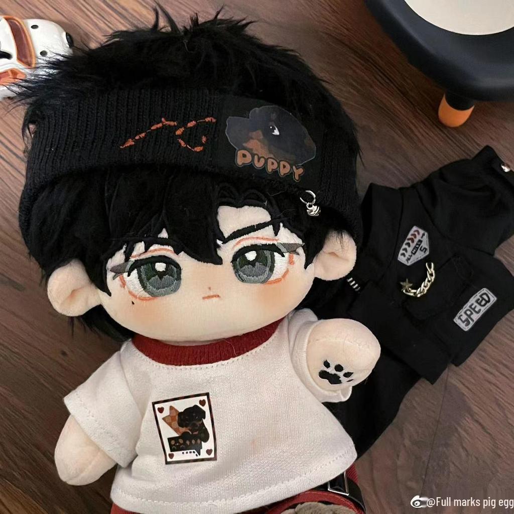 20cm Doberman Cotton Doll with Cool Outfit Set