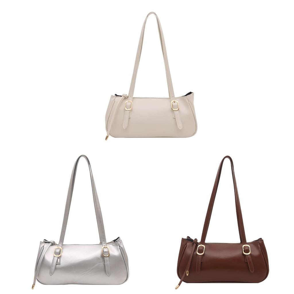 Minimalist Pu Crossbody Bag For Women With Zipper Closure And Dual Shoulder Straps