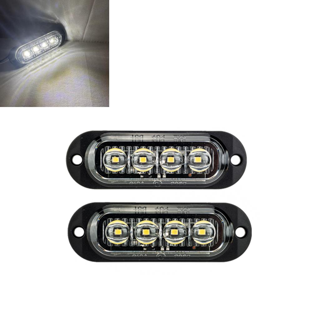 2PCS 12-24V 4LED Truck Beacon Lamp Trailer Side Marker Lamp LED Waterproof Car Warning Clearance Side Light for Lorry