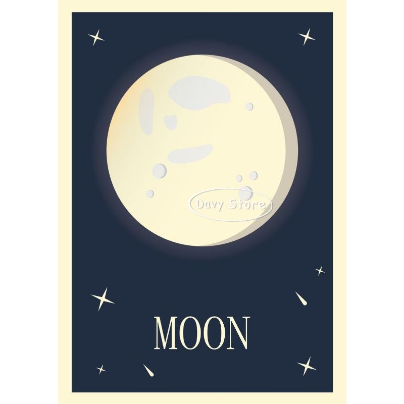 Retro Układ Słoneczny Planety Wenus Mars Uran Plakat Druk Malarstwo na Płótnie Astronomia Sztuka Ścienna Obraz do Salonu Dekoracja Domu