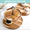 Premium Wooden Cupcake Stand with 2 Tier Serving Tray, Perfect Rustic Dessert Display Stands for Wedding, Birthday, Tea Party