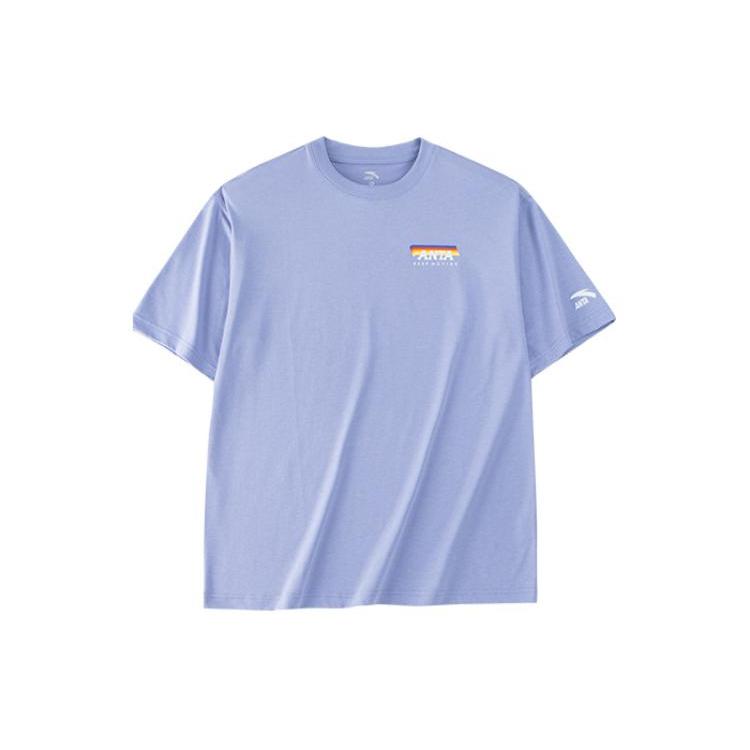 ANTA T Shirts Men s Purple Crew Neck Moderate Straight Fit 152328114-2 M