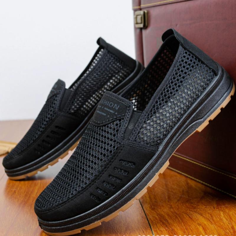 Men Casual Sports Shoes Summer Men Old Beijing Cloth Shoes Breathable Casual Dad Shoe Elderly Shoe Slip On Mesh Hombre