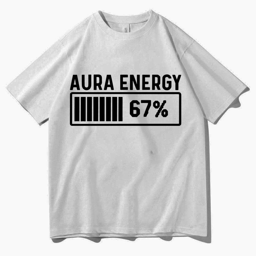 Trendy Graphic Clothing Aura Energy 67 Funny Six Seven Meme Crewneck Tshirt Men Women Pop Cotton T Shirt Short Sleeve Cozy Tops