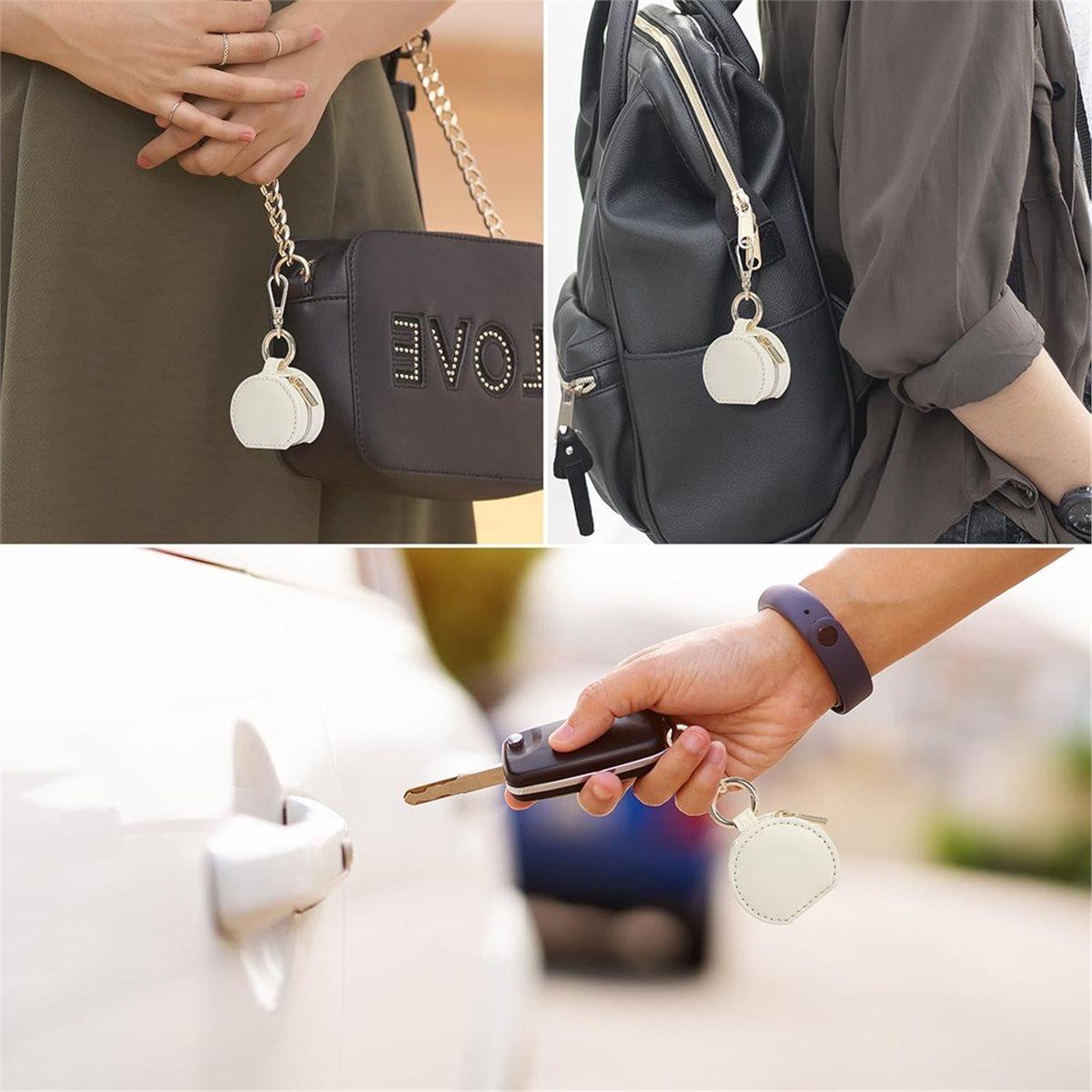 

Portable Jewelry Ring Holder Storage Box with Keychain, Small Travel Ring Earring Stud Necklace Storage Case (White) China Mainland