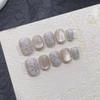 Christmas Style Wearable Nail Handmade Nail Art Finished Fake Nail Patch Cat Eye Color Thin Flashing Snowflakes
