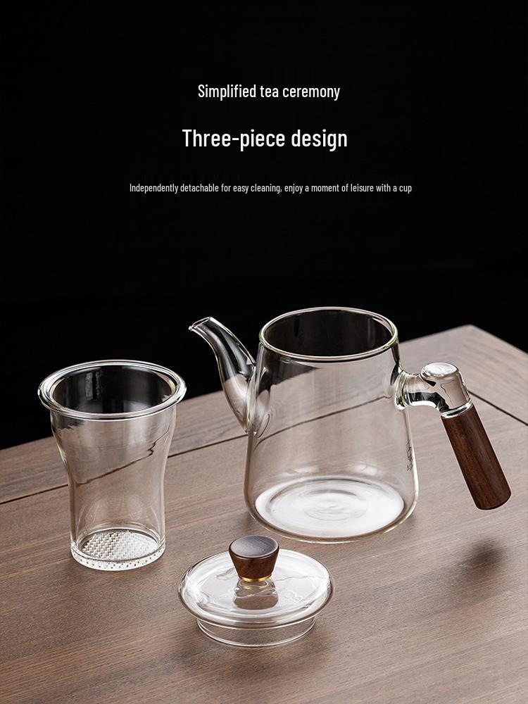 2025 Thickened Glass Tea Infuser Pot - Heat-Resistant Tea Brewer with Water Separation for Home or Office