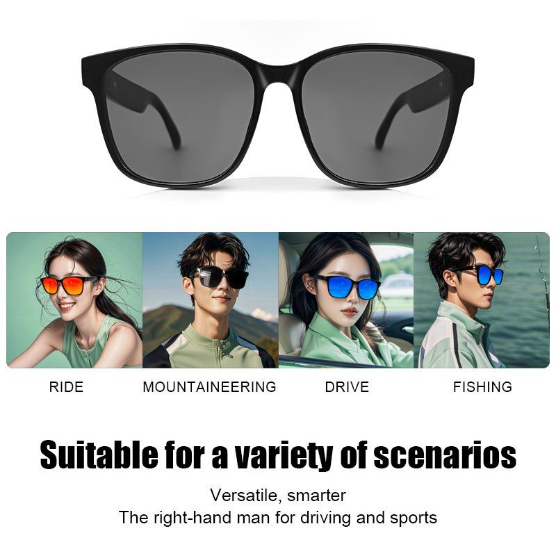 Bluetooth Smart Sunglasses with Music, Calls, Navigation, UV400 Protection, and Polarized Replaceable Lenses