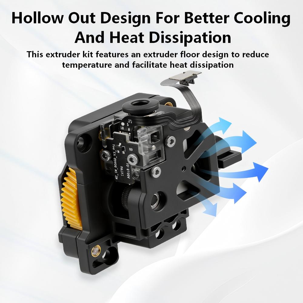 Hardened Steel Extruder Kit for 3D Printers - EARTH'S SURFACE, Dual Gear, High Torque, Built-in Sensor, for X1/P1 Series
