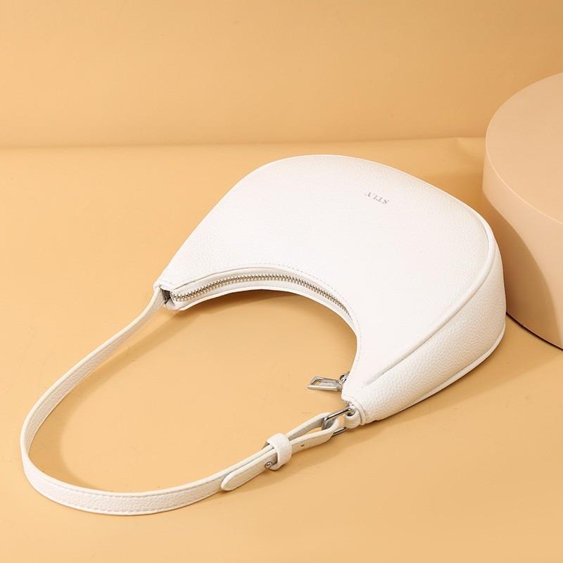 New retro women's bag fashion trend underarm bag simple and versatile leather women's bag shoulder crescent bag