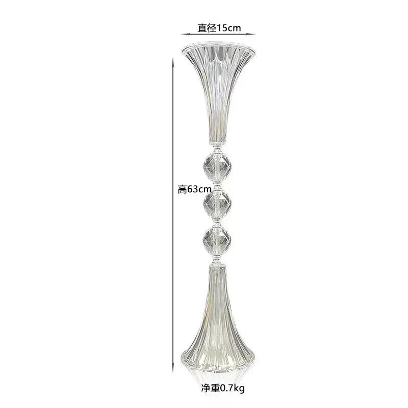 10pcs New Wedding Vase Acrylic Transparent Trumpet Style Table Flower Stand Center Table Decorative Supplies