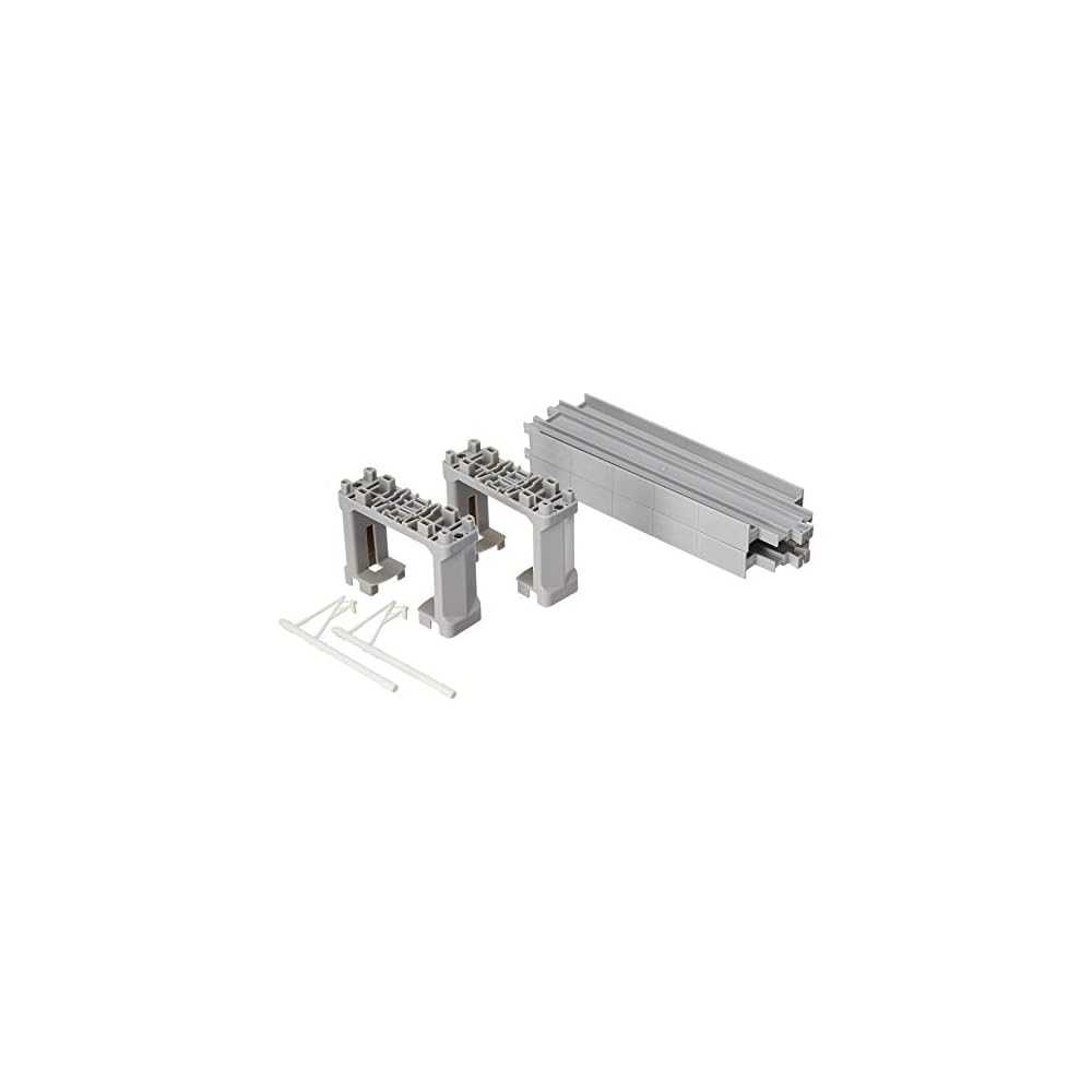 Takara Tomy Plarail Elevated Straight Track Set (2 Pieces) with Gray Block Bridge Supports Generic Toy Train Track