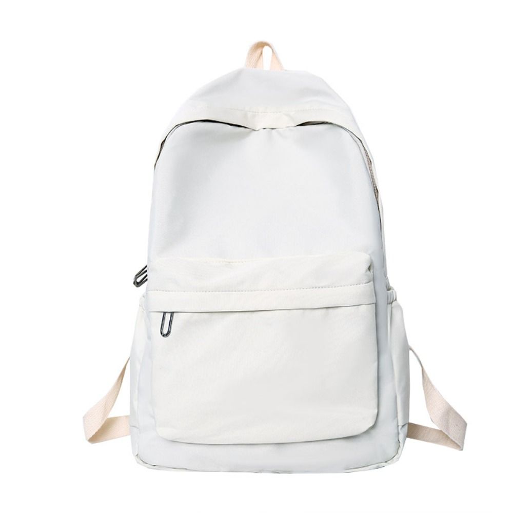 Solid Color Preppy Style Backpack Nylon Teenagers Shoulder Bag Fashion Students School Bag  Outdoor
