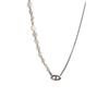Pig Nose Simple Temperament Beads Irregular Texture Gravel Splicing Necklace Neck Chain Hip Hop Collarbone Chain Jewelry Women