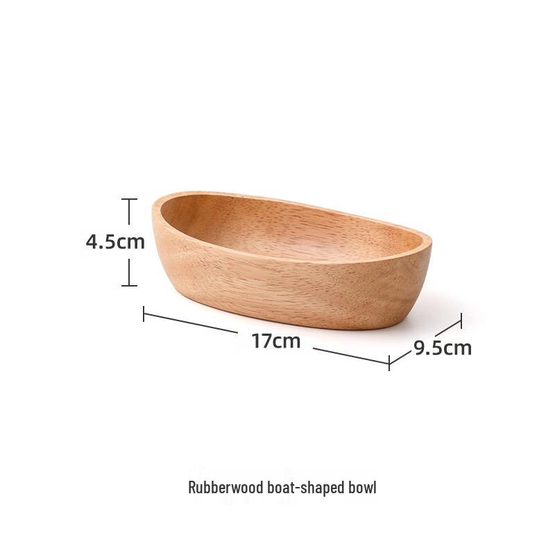 ZISIZ Rubberwood Boat Serving Bowl