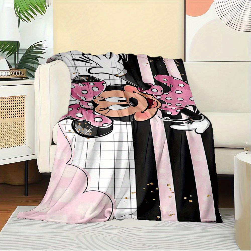 1pc Flannel Minnie Mouse Pink Polka Dot Bedding Throw Blanket Sofa Cover Gift Home Decoration Room Decorative Throws