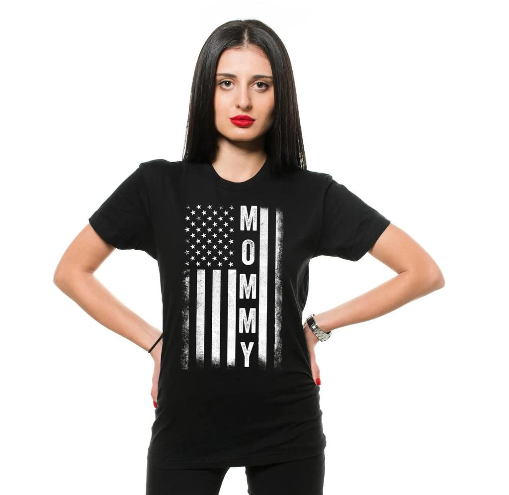 Mommy Shirt USA Flag Tee Mommy Flag Shirt Mom Patriotic T-Shirt Mommy Gifts