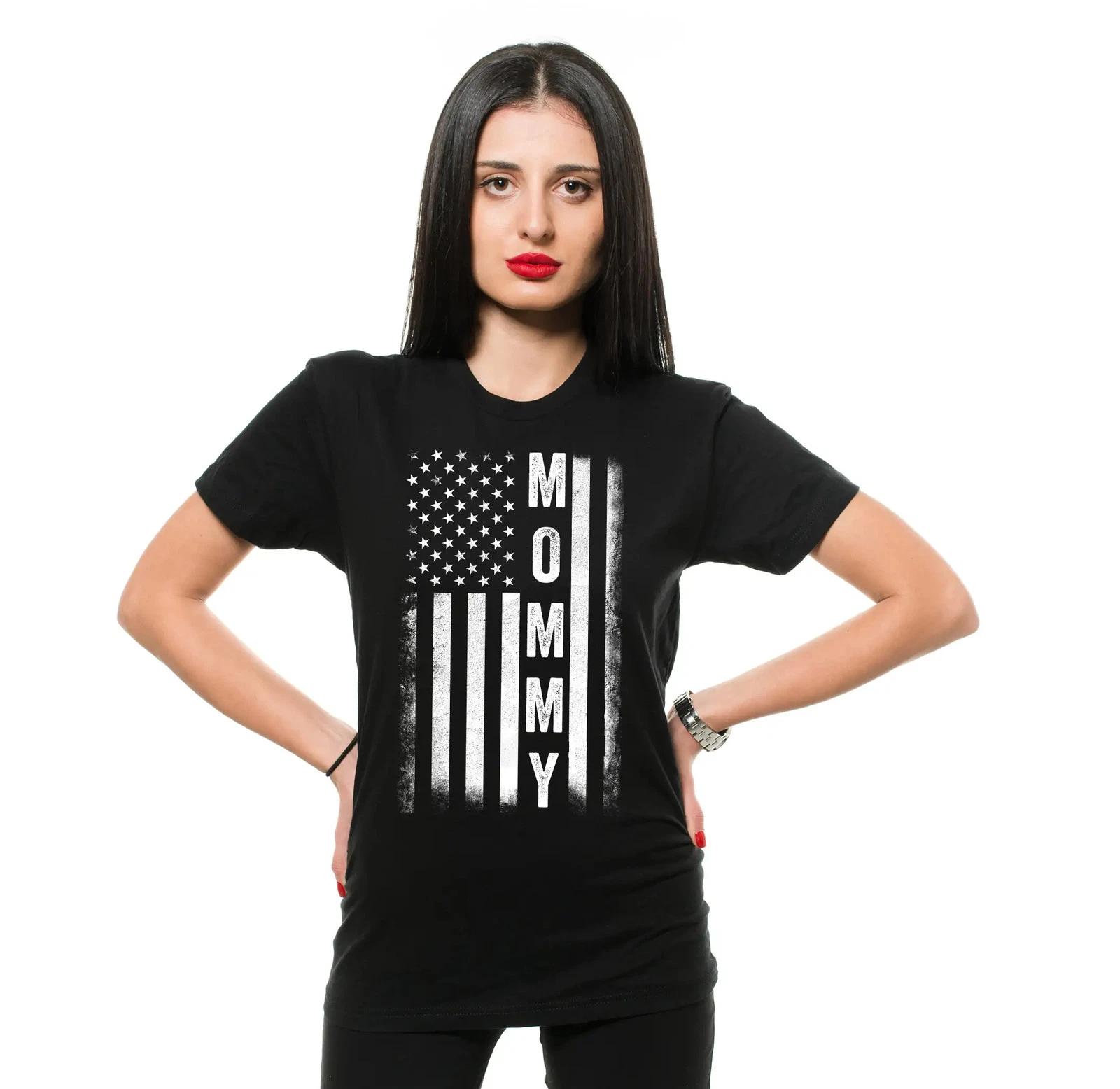 Футболка для мамы с флагом США Футболка с флагом мамы Патриотическая футболка для мамы Подарки для мамы S