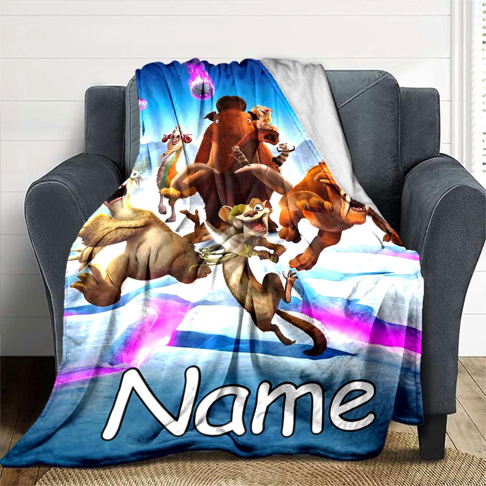 Personalisierbare Decke mit Namen, Eiszeit: Die Entstehung der Dinosaurier, Weich & Warm, für Sofa, Büro, Bett, Reisen, Mittagspause, Geschenk für alle Jahreszeiten