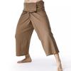Leinen Thai Fischerhose Locker Herren Haremshose Einfarbig Kordelzug Weite Beine Kampfsport Hose Lässige Piratenhose