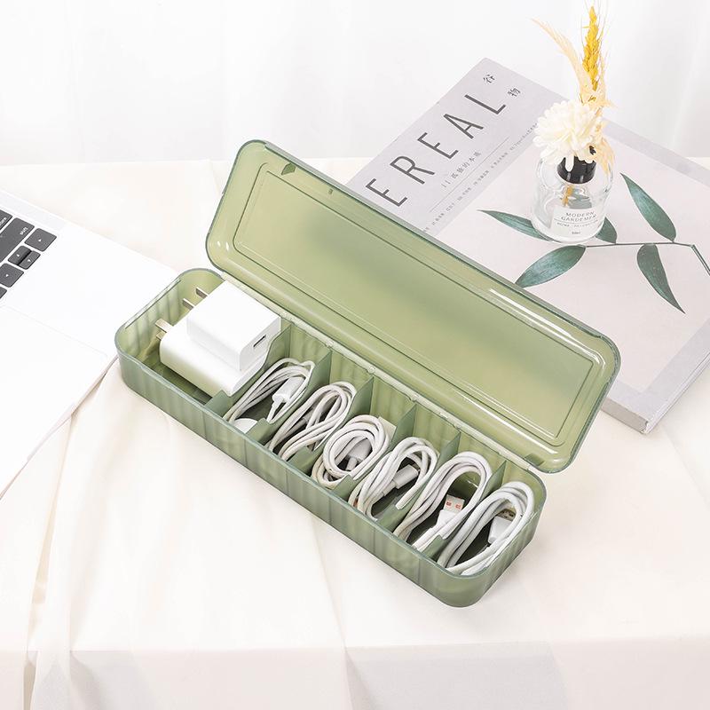 Desktop Cable Organizer Box for Power Cables and Chargers