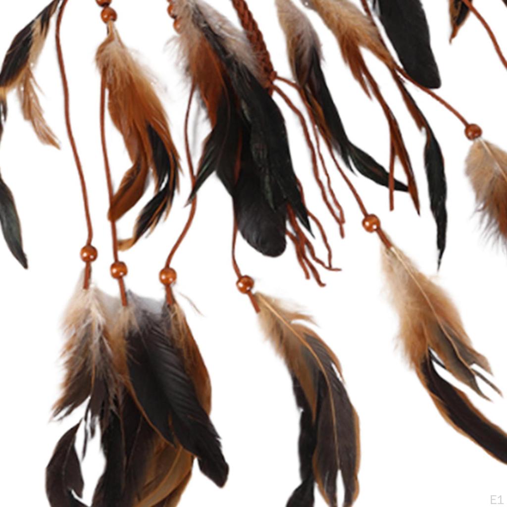 Boho čelenka z umělých peří Vlasové doplňky Indická pokrývka hlavy na maškarní ples