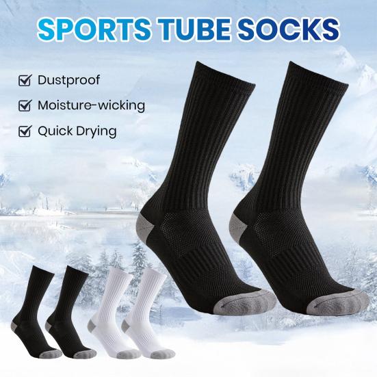 5 Pairs Men's Cotton Crew Sock Moisture Wicking Athletic Performance Socks Soft Breathable Running Socks for Daily Wear Exercise