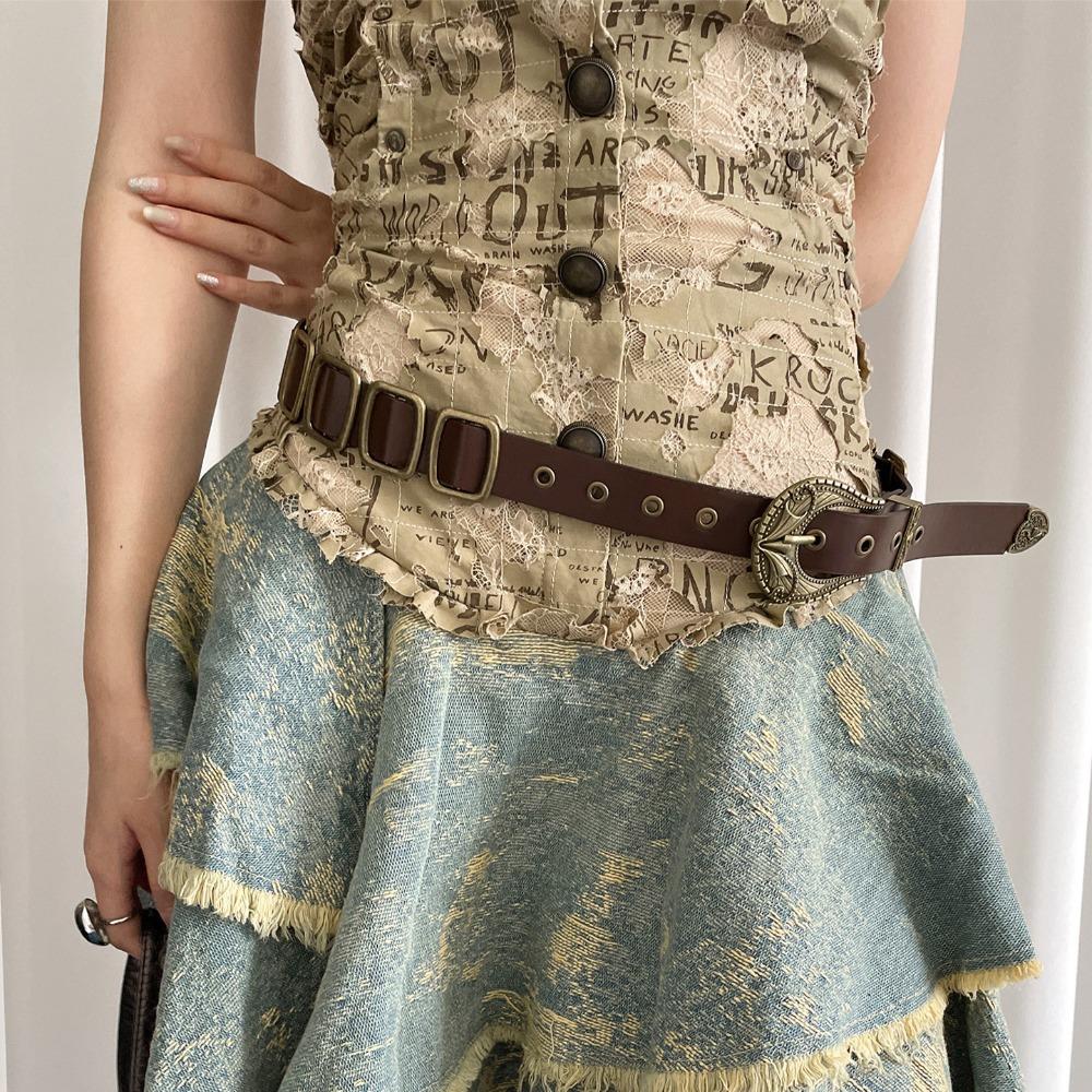 Pu Leather Waist Belt American Dress Jeans Belt Fashionable Women's Belt  Spicy Girls
