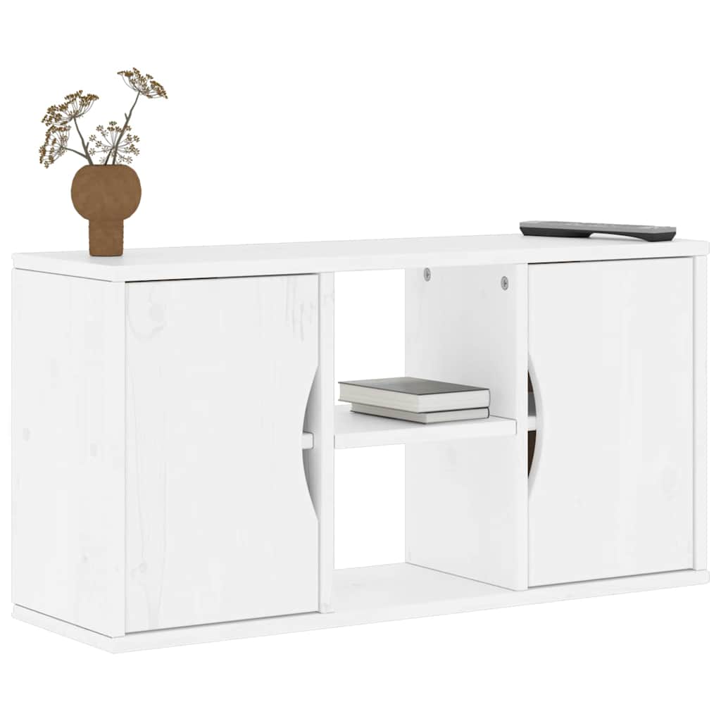 ODDA White TV Stand 79 x 24 x 40 cm Solid Pine Wood