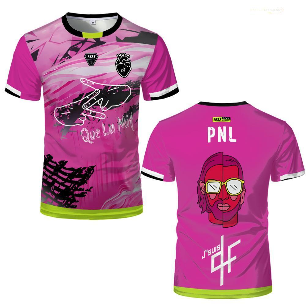 90 Minute PNL J'suis QLF Printed Jersey Men's and Women's Youth Short Sleeve Football Training T-Shirt Adult Children's Clothing