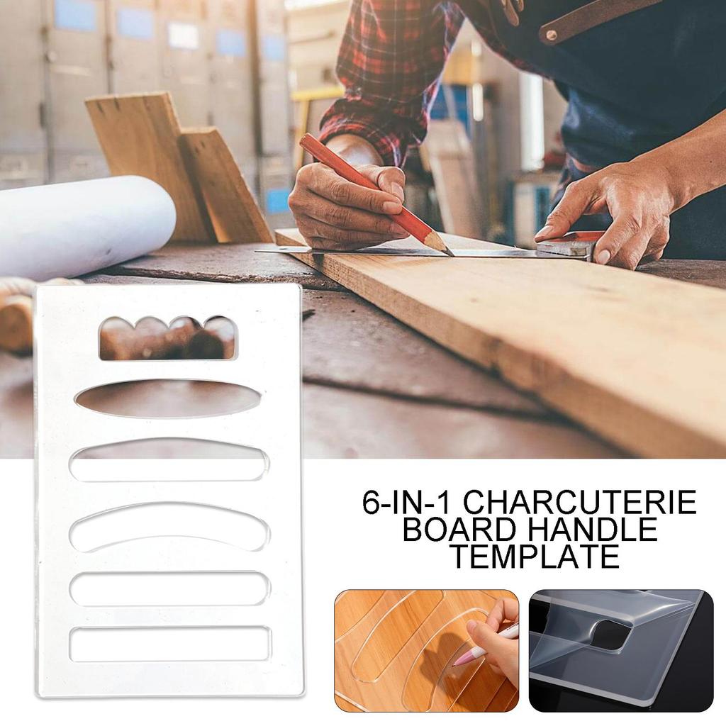 Woodworking Router Template 6-in-1 Acrylic Grab Handle Router Template 19.5x30cm/7.68x11.81 Inches Valet Tray Router Templates