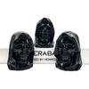 Natural Crystal Craft Obsidian Wizard Skulls Hand Carving 80mm Black Obsidian Skulls for Halloween Decoration