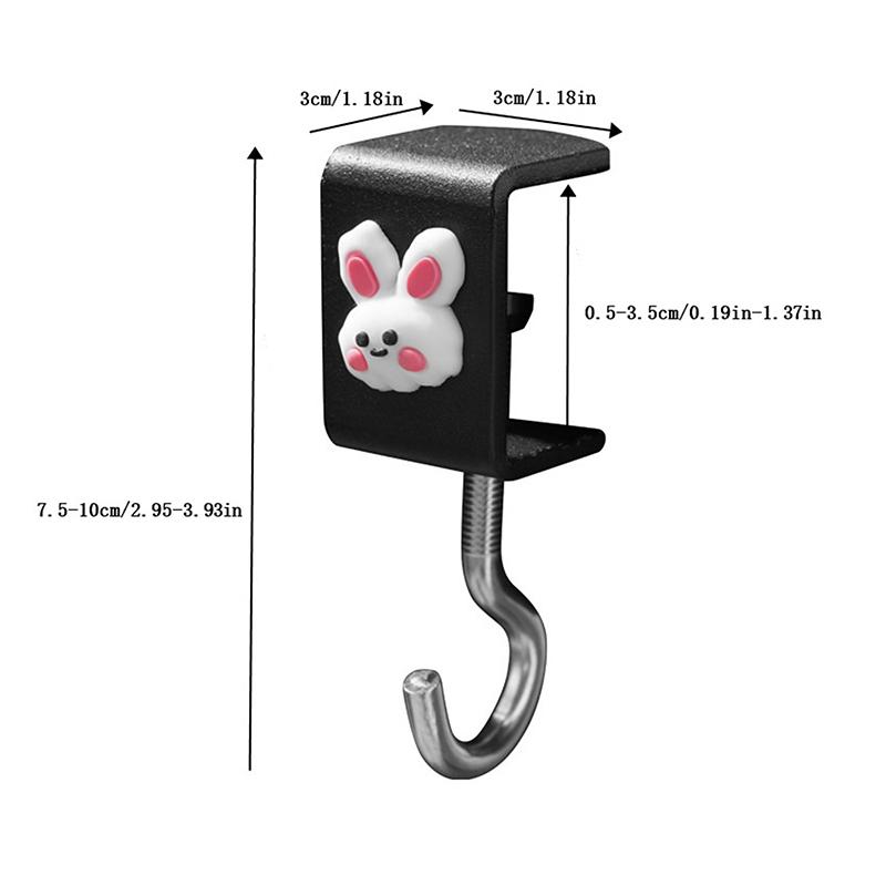 Adjustable Rotatable Removable Table Edge Hooks Metal Desktop Hooks For School Office Student Bag Water Bottle Hanging Hooks