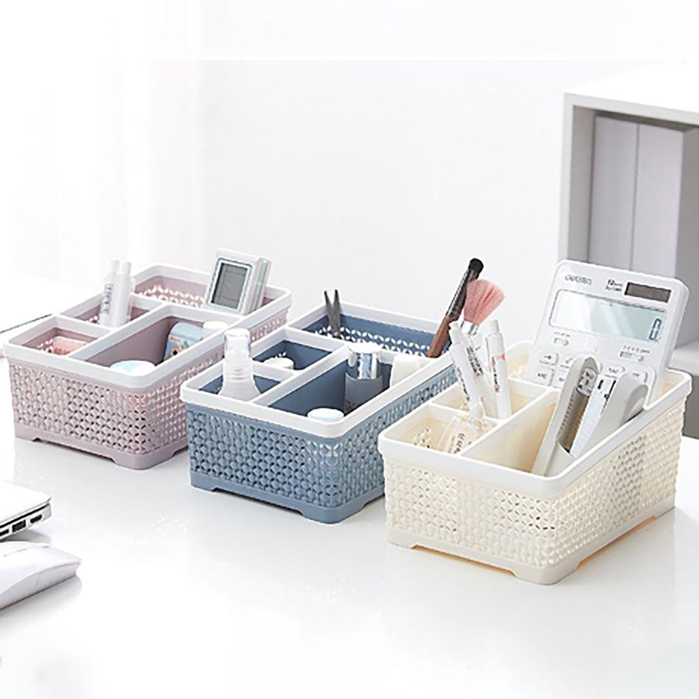 

Compartment Storage Box Hollow Out Makeup Organizer Portable Pen Holder Household