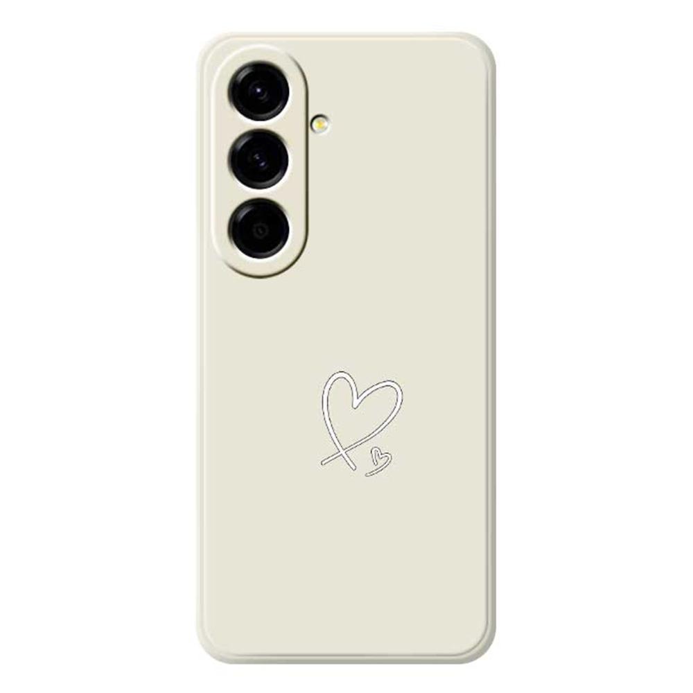 For Samsung Galaxy A56 5G Case White Love Pattern Printing Straight Edge TPU Phone Back Cover