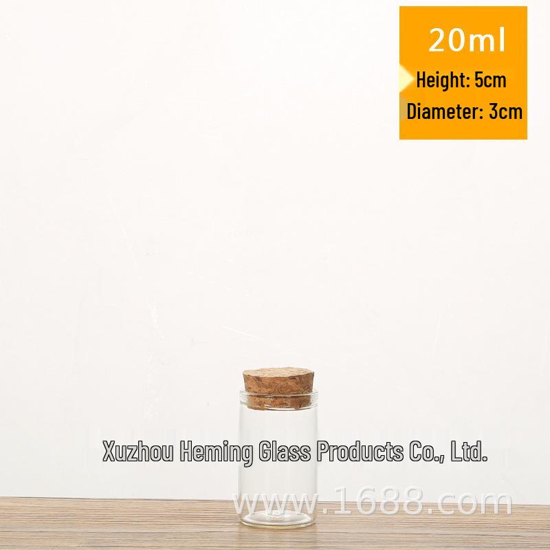 In Stock: 30 Straight-Opening Cork Stopper Glass Bottles - Rose Flower, Candy, and Agarwood Test Tube Packaging