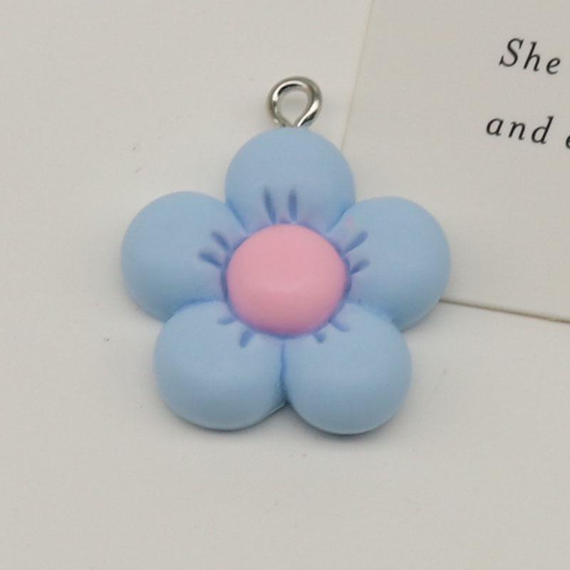 Vibrant Resin Sunflower 5-Petal Pendant Keychain – DIY Flower Jewelry Accessory