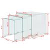  Set of 3 Nesting Tables, Tempered Glass