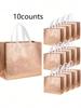 D2 10Pcs Silver Gold Reusable Gift Tote Grocery Shopping Bag Gift For Bridesmaids Birthday Party Wedding Bachelor Party Supplies